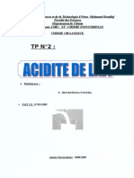 Acidité de Lait