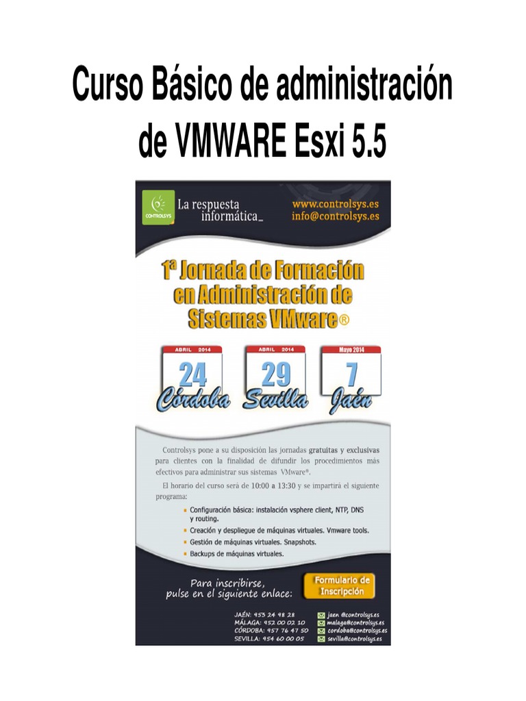Curso de Administración VMware ESXi 5.5 | PDF | V Mware | Máquina virtual