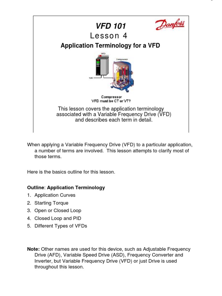 VFD 101 Lesson 4 Danfoss PDF Control Theory Electrical Engineering