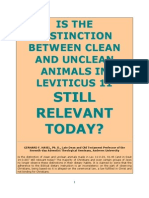 Is The DISTINCTION Between CLEAN AND UNCLEAN Animals  Still Relevant Today?