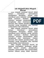 Dampak Negatif Aksi Mogok Buruh