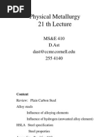 Physical Metallurgy 21 TH Lecture: MS&E 410 D.Ast Dast@ccmr - Cornell.edu 255 4140