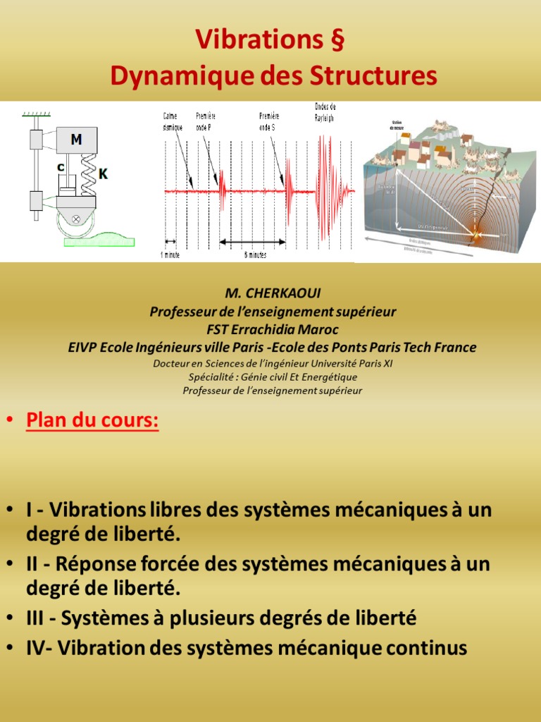 Cours de Vibrations | PDF | Masse | Énergie kinétique