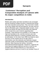 Synopsis Customers' Perception and Comparative Analysis of I-Phone With Its Major Competitors in India