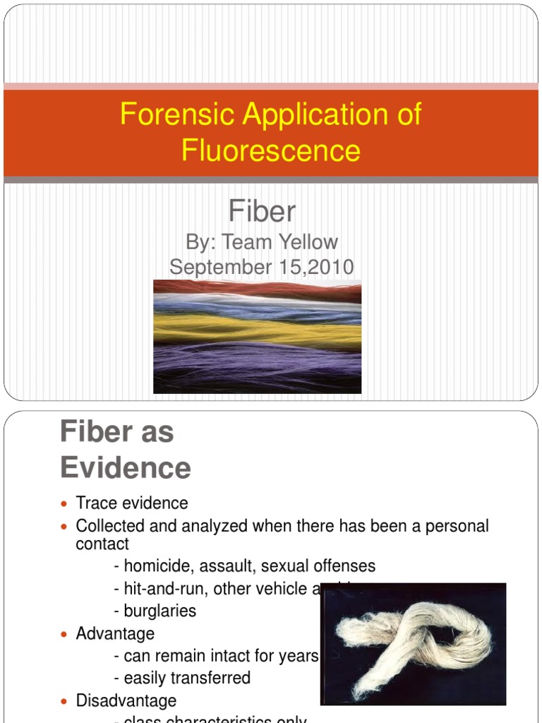Forensic Application of Fluorescence Fiber PowerPoint.ppt UltravioletVisible Spectroscopy
