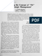 Exploring The Concept of ' in Strategic Management : N. Venkatraman John C. Camillus