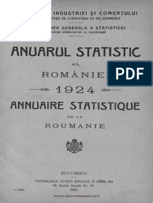 Anuarul Statistic Al României, 1924 | PDF