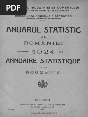 maria Anuarul Statistic Al României, 1924 | PDF