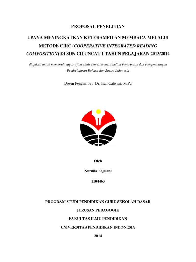 Proposal Penelitian Upaya Meningkatkan Keterampilan  Proposal Penelitian Upaya Meningkatkan Keterampilan