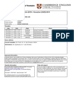 Confirmation of Entry and Timetable: Certificate in Advanced English (0151) - December (CAE2) 2013