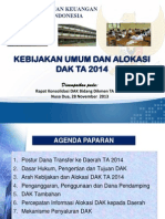 Kebijakan DAK 2014 - DJPK Kemkeu - Nusa Dua - 28 Nov 2013 PDF