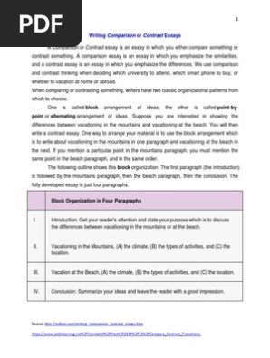Compare and Contrast Essay
