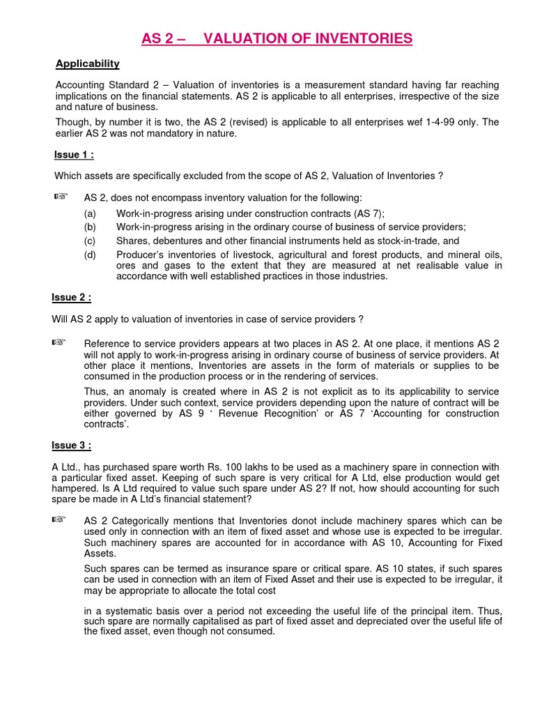 AS-2-Valuation of Inventories PDF | PDF | Inventory | Valuation (Finance)