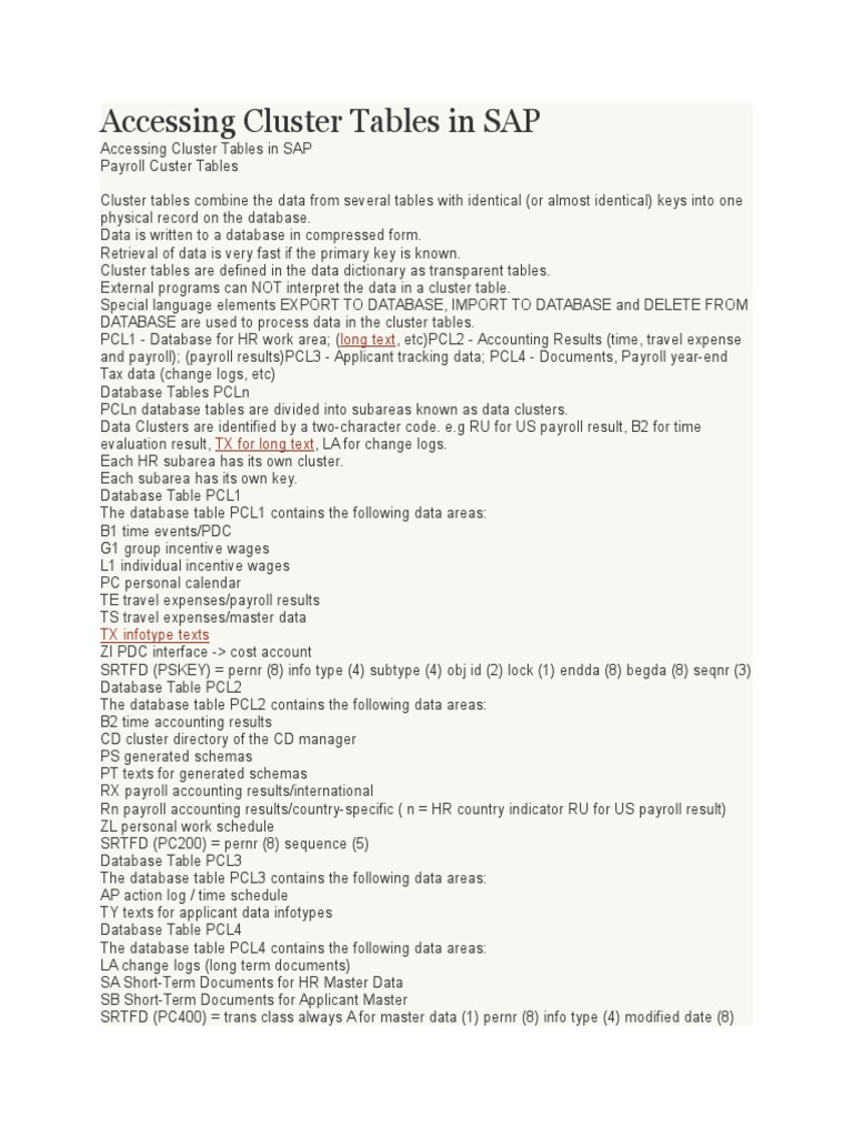 Accessing and Interpreting Payroll Cluster Tables in SAP PDF