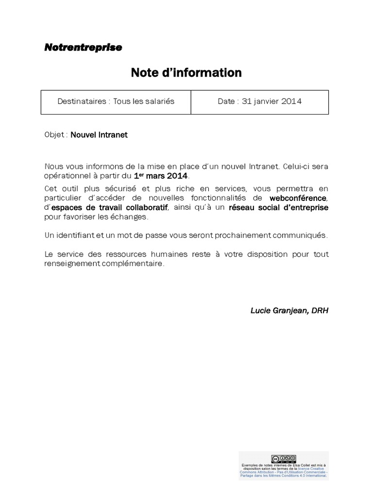 Exemple Note Interne Notrentreprise Pdf Cigarette Nicotine