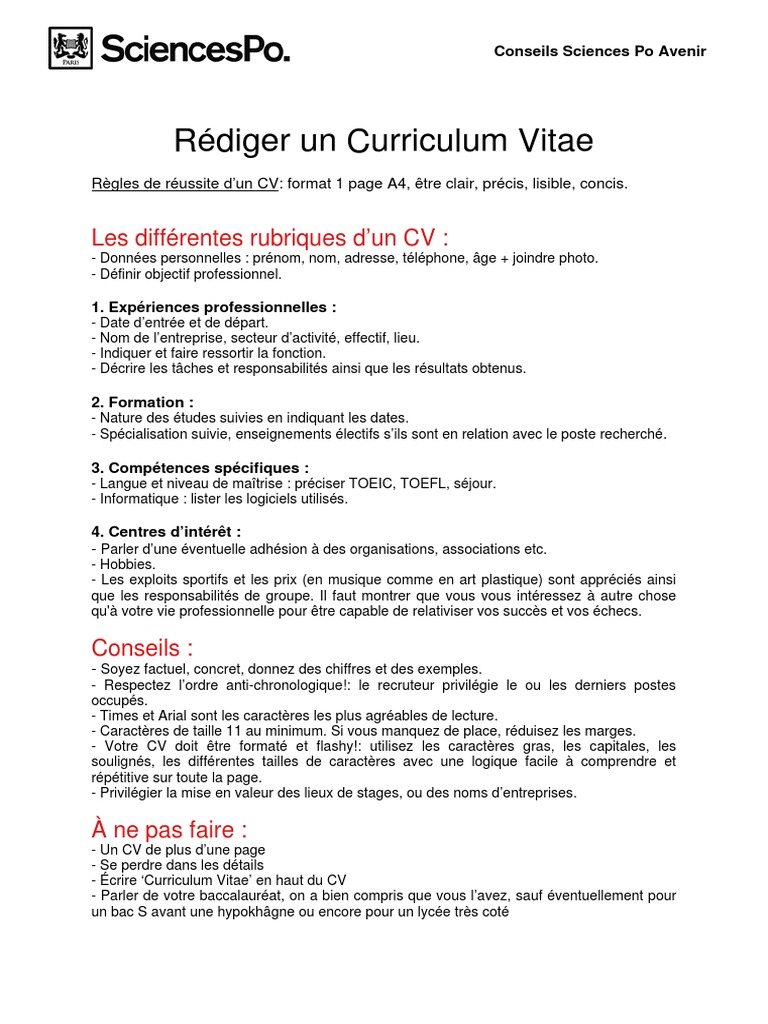 Conseils CV | PDF