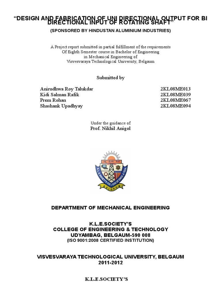 Acknowledgement for Engineering Project | PDF | Educational Stages ...