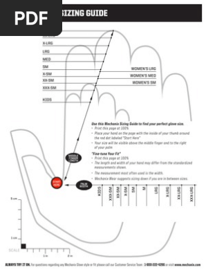 Glove Sizing Guide WScale