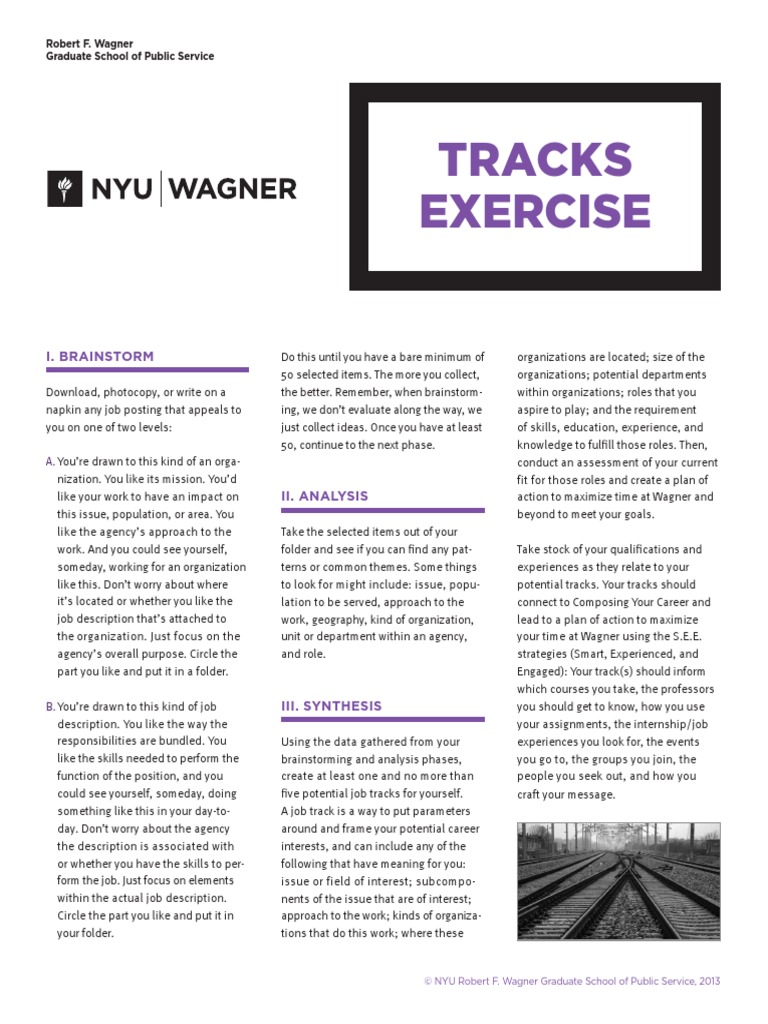 Tracks Exercise PDF Cognitive Science Psychological Concepts