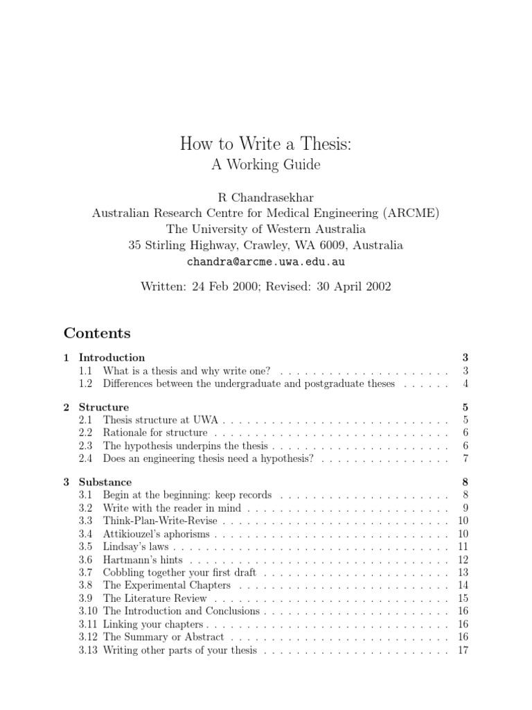 write a medical thesis