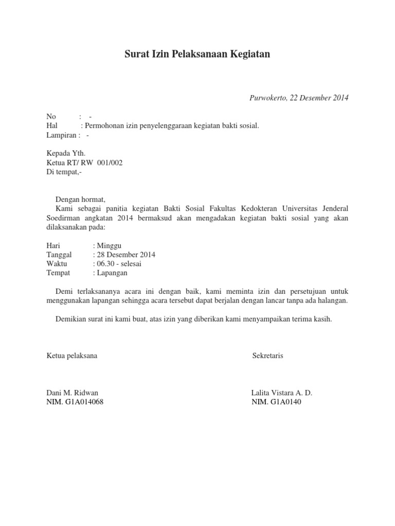 Yuk Lihat 12+ Contoh Surat Izin Event Paling Baru 