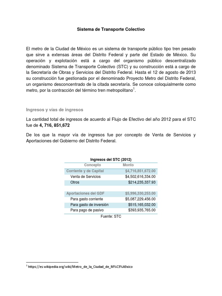 Sistema de Transporte Colectivo Metro | PDF | México | Ciudad de México