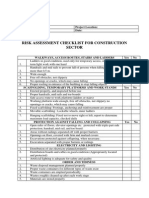 Checklist for Risk Assessment in Construction Sector