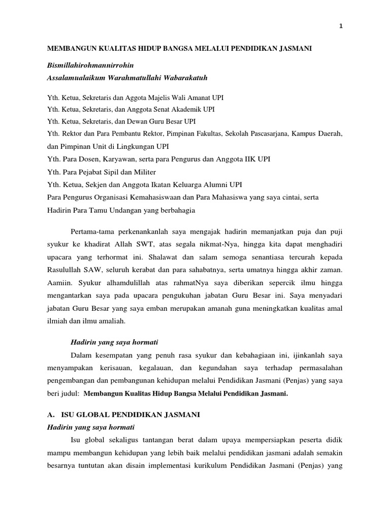 Naskah Pidato Prof Dr Adang Suherman M Pd Pdf