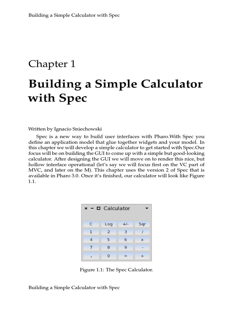 Simple Calculator with Pharo Spec | PDF | Widget (Gui) | Graphical User ...