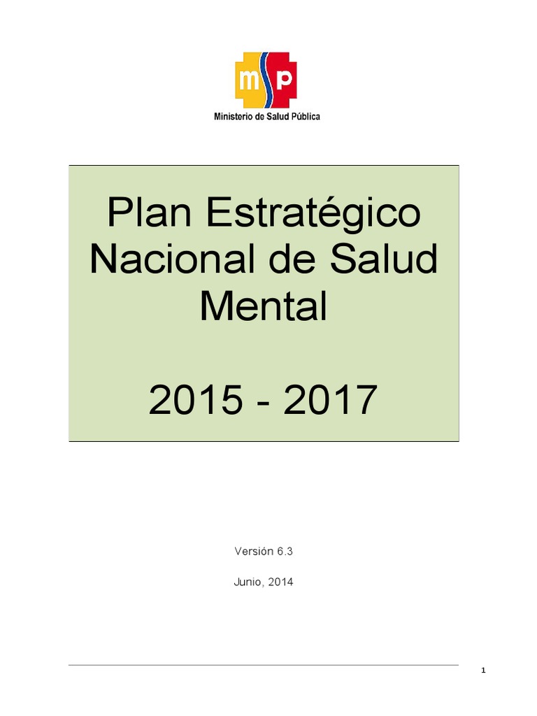 Plan Estratégico Nacional de Salud Mental | PDF | Salud mental | Hospital