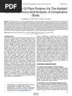 Determination of Plants Proteins via the Kjeldahl Method and Amino Acid Analysis a Comparative Study