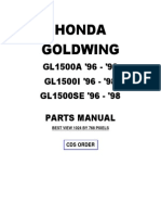 Honda Goldwing GL1500 1996 to 1998 Honda Parts Manual
