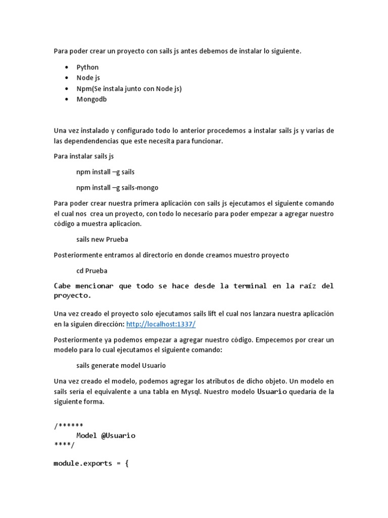 Node y Sails Js | PDF | Informática | Software
