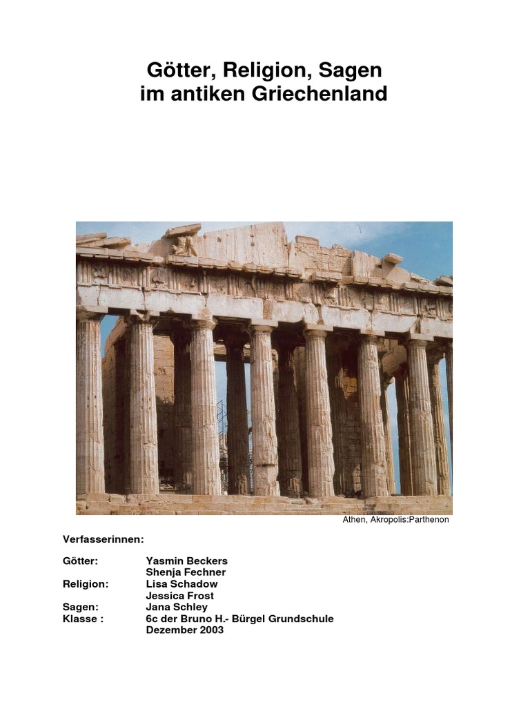 Antikes Griechenland Goetter Sagen Und Religion