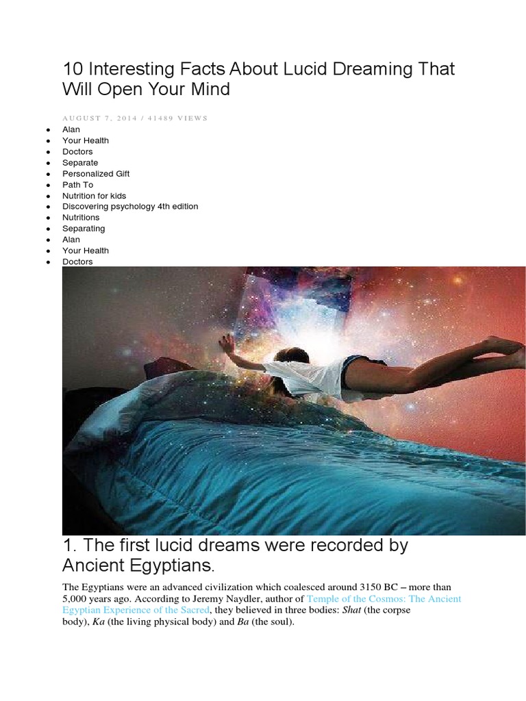 10 Fascinating Insights Into Lucid Dreaming Experiences and the Science