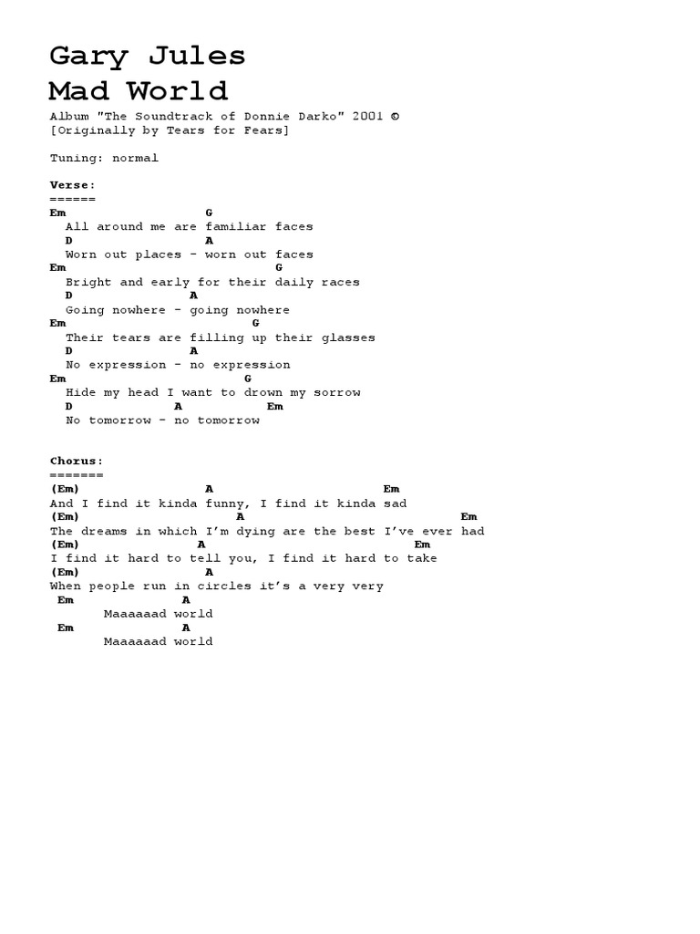 Gary Jules Mad World