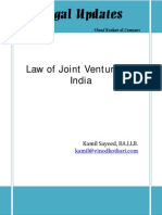Law of Joint Ventures in India- Article