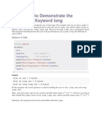 C Programming - Program To Demonstrate The Working of Keyword Long
