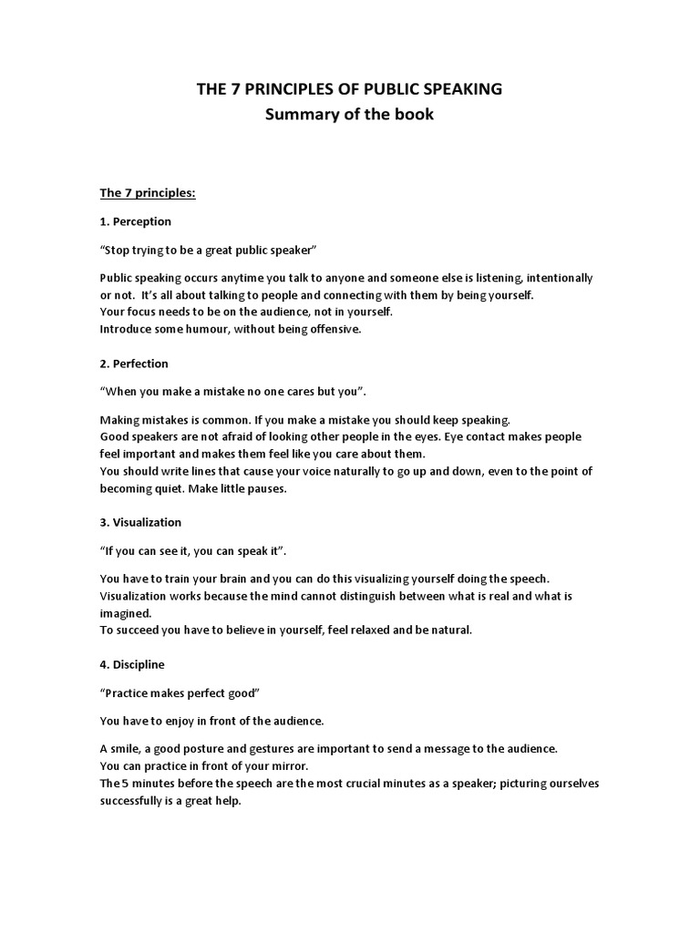 7 Principles of Public Speaking Explained | PDF