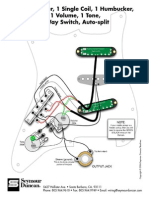 1 Humbucker, 1 Single Coil, 1 Humbucker, 1 Volume, 1 Tone, 5 Way Switch, Auto-Split
