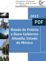 Bando de Policia y Buen Gobierno Municipal de Atlautla 2014