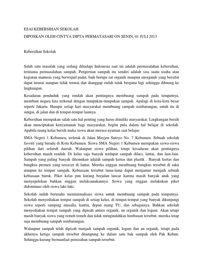 Esai Kebersihan Sekolah 2 Pdf