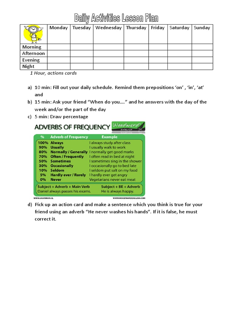 My Daily Routine Lesson Plan | PDF | Career & Growth