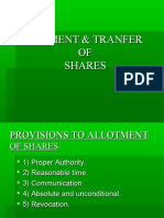 Allotment&Transfer of Shares
