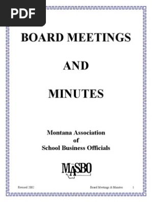 Board Meetings and Minutes