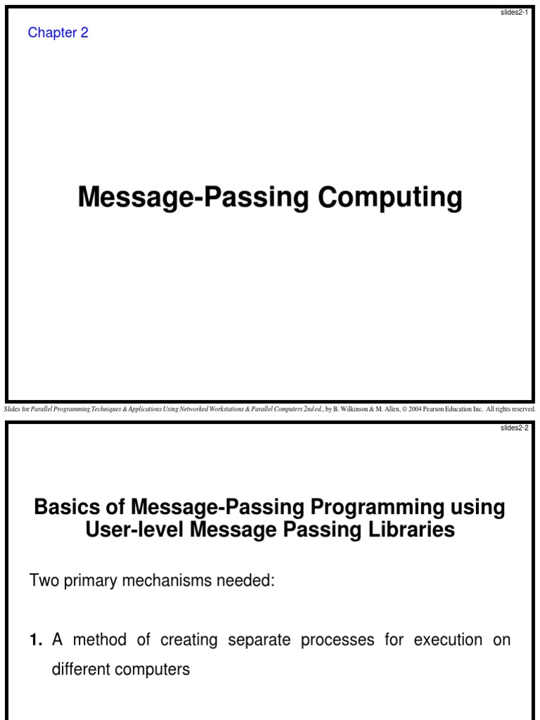 Slides 2 PDF Message Passing Message Passing Interface