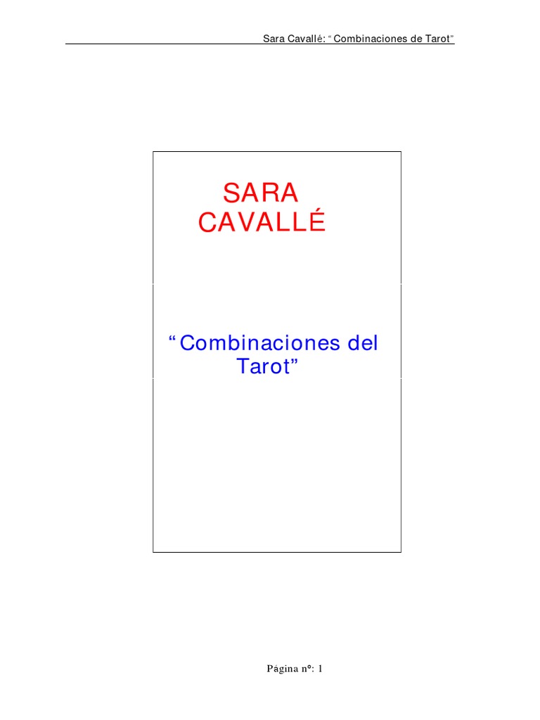 Combinaciones de Cartas del Tarot | PDF | Tarot | Jugando a las cartas