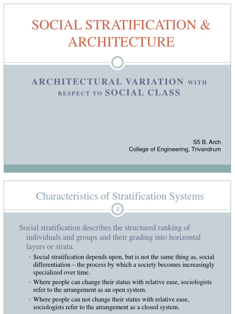 Exploring the Relationship Between Social Stratification Systems and