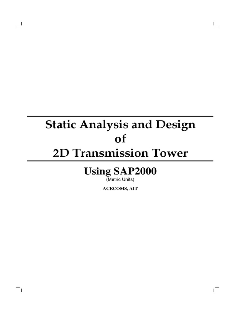 SAP2000-Example 2D Steel Tower PDF | PDF | Framing (Construction ...