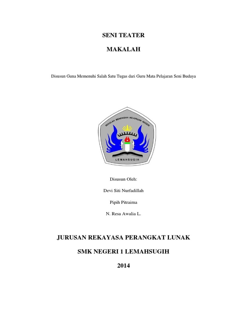 Contoh Makalah Tentang Teater Dikdasmen